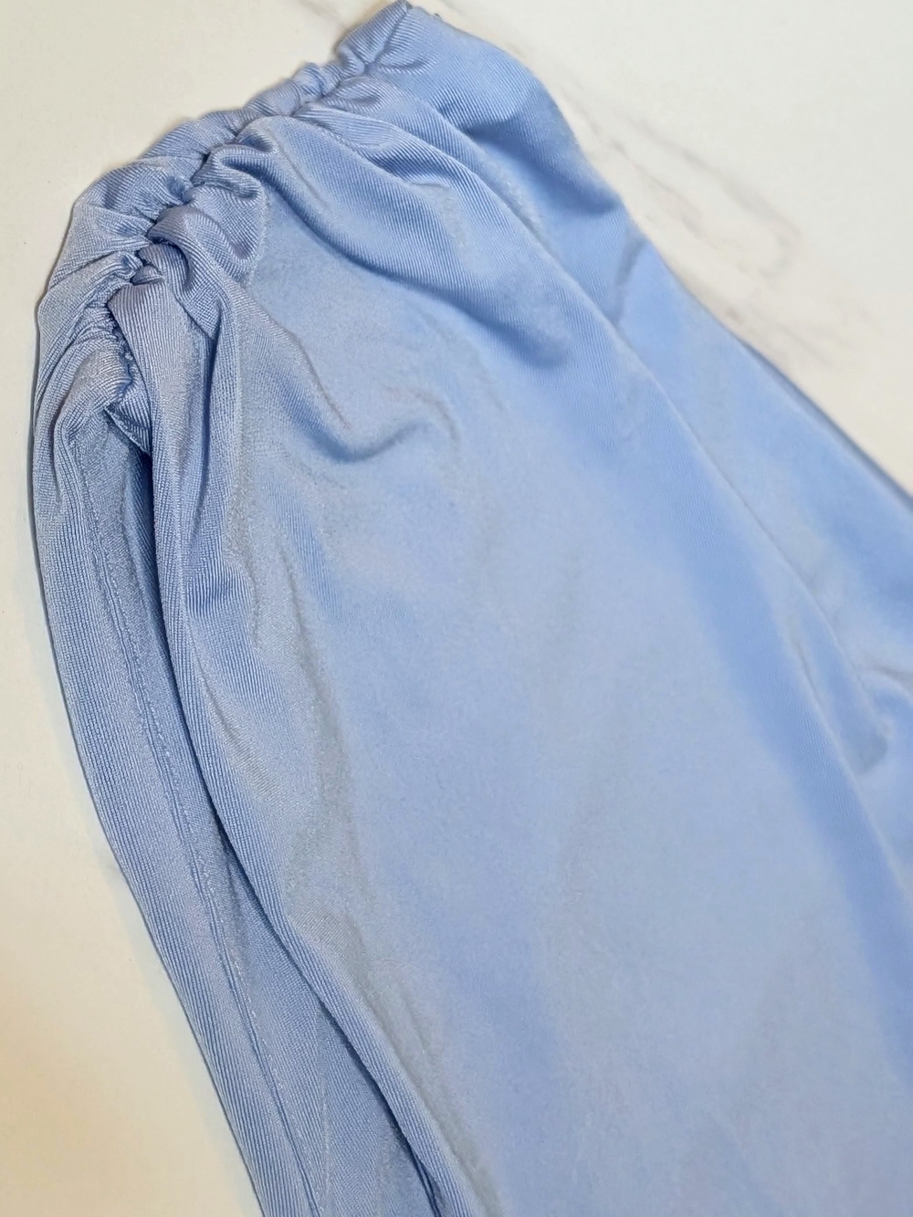 Express Body Contour One Shoulder Ruched Bodysuit Powder Blue Size Small - Picture 6 of 8